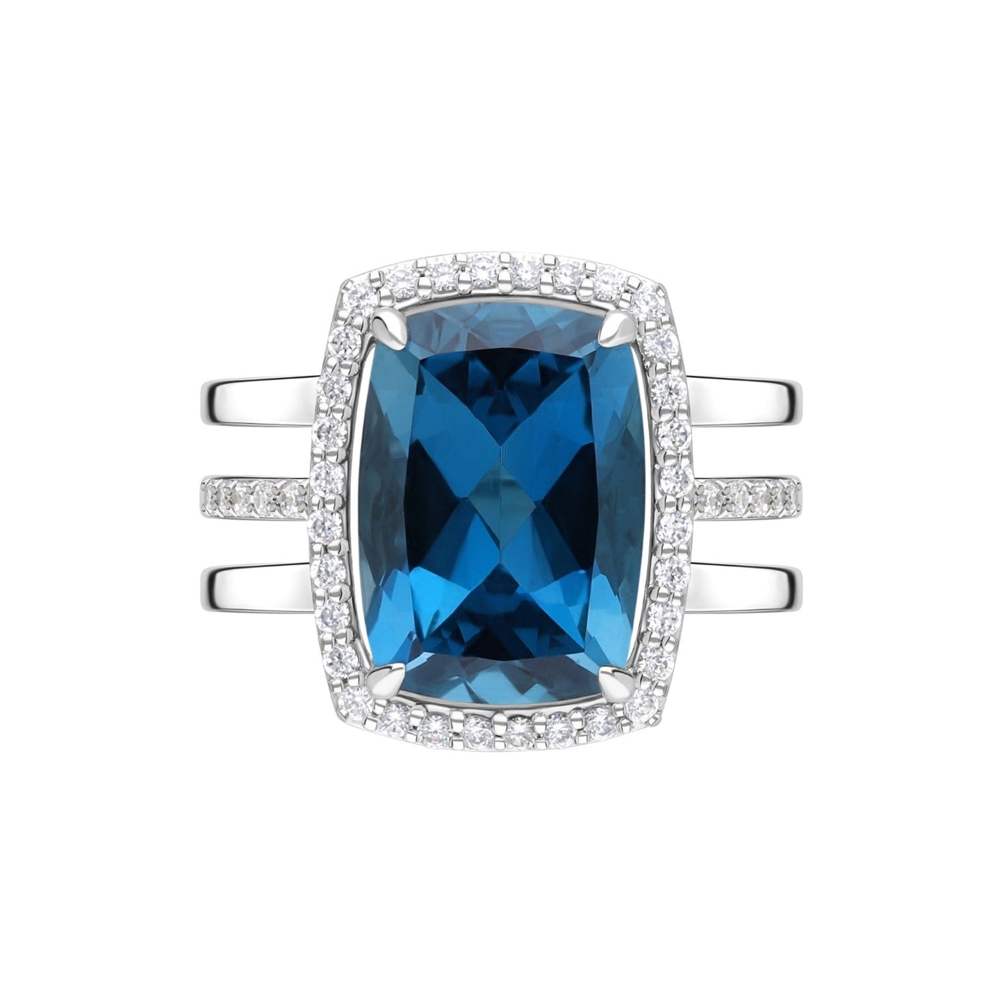 122R1499-01-London-Blue-Topaz-Cushion-Cut-and-DiamondHalo-Triple-Split-Shank-Ring-in-18K
