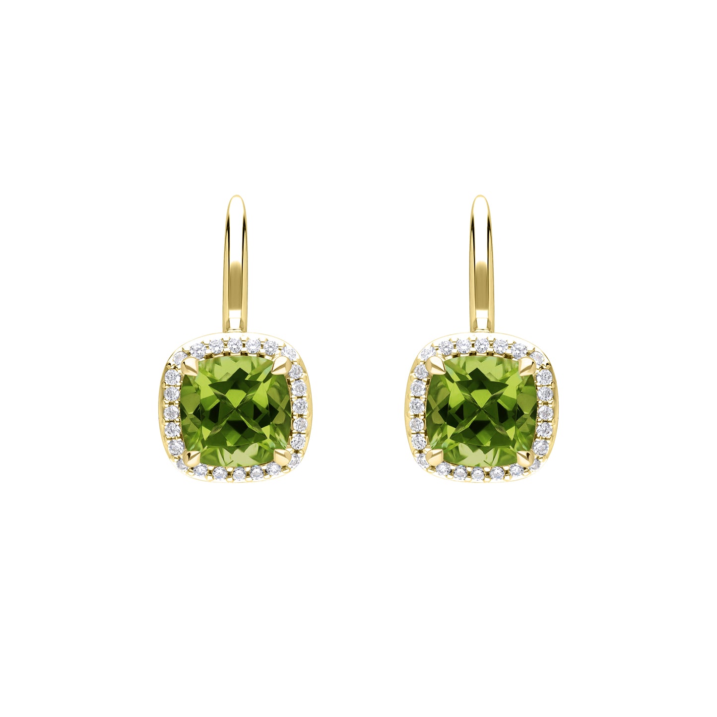 Les Intemporelles : Cushion Cut & Diamond Solitaire Halo Hoop Earrings