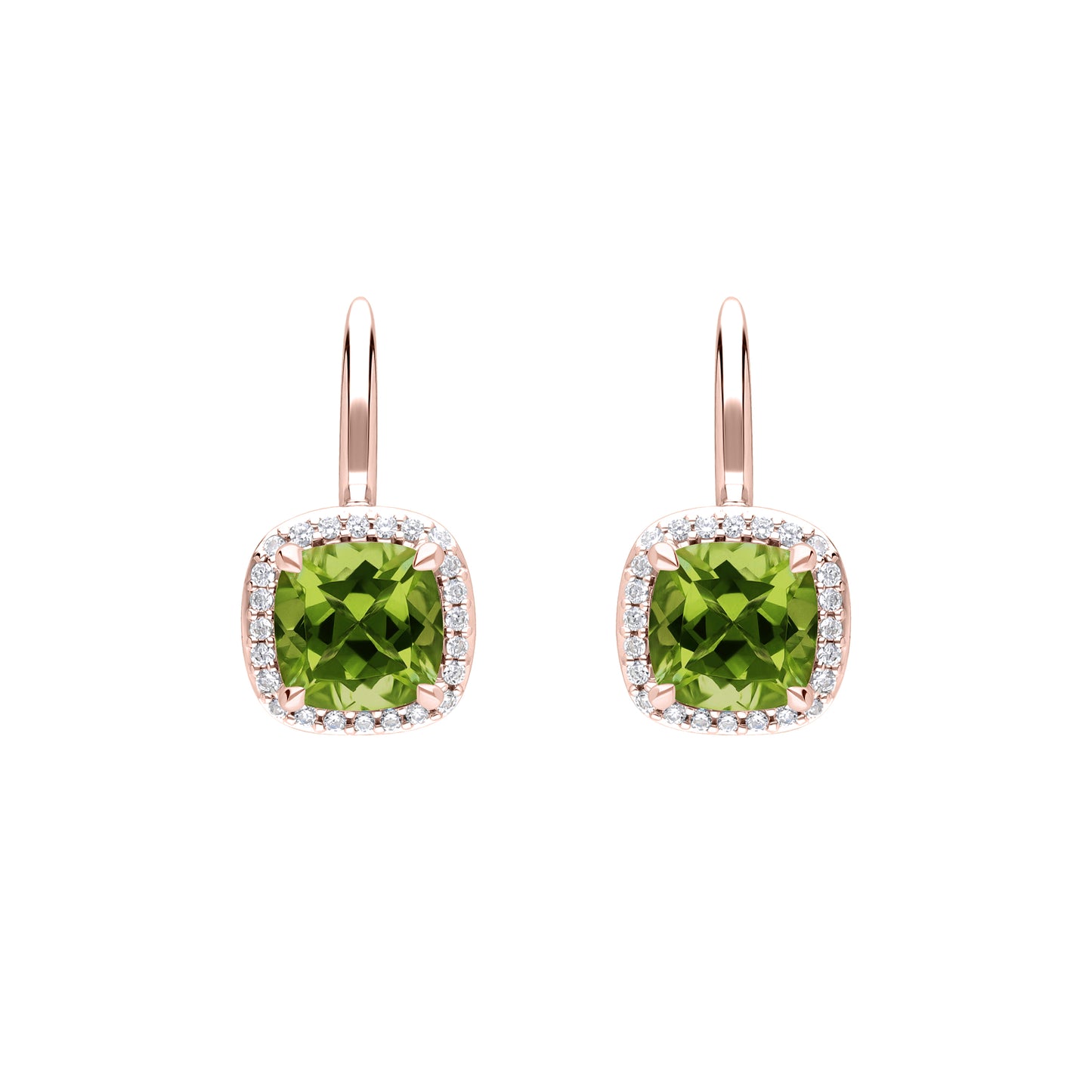 Les Intemporelles : Cushion Cut & Diamond Solitaire Halo Hoop Earrings
