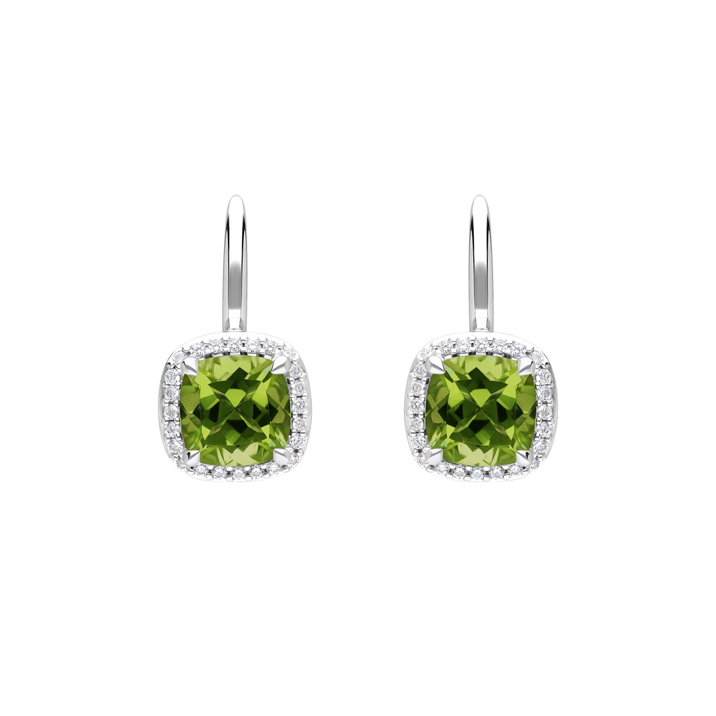 Les Intemporelles : Cushion Cut & Diamond Solitaire Halo Hoop Earrings