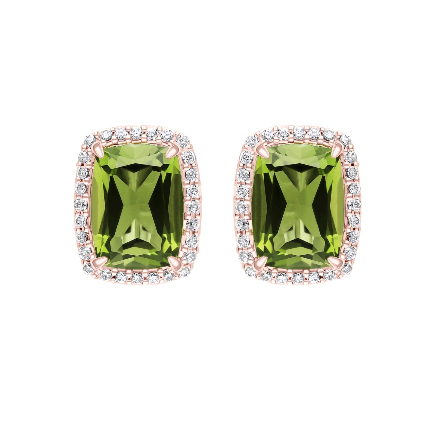 Les Intemporelles : Boucles d'oreilles taille coussin et halo de diamants