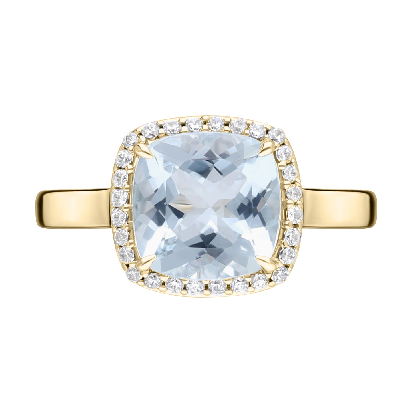 Les Intemporelles : Bague Halo Solitaire Taille Coussin & Diamants