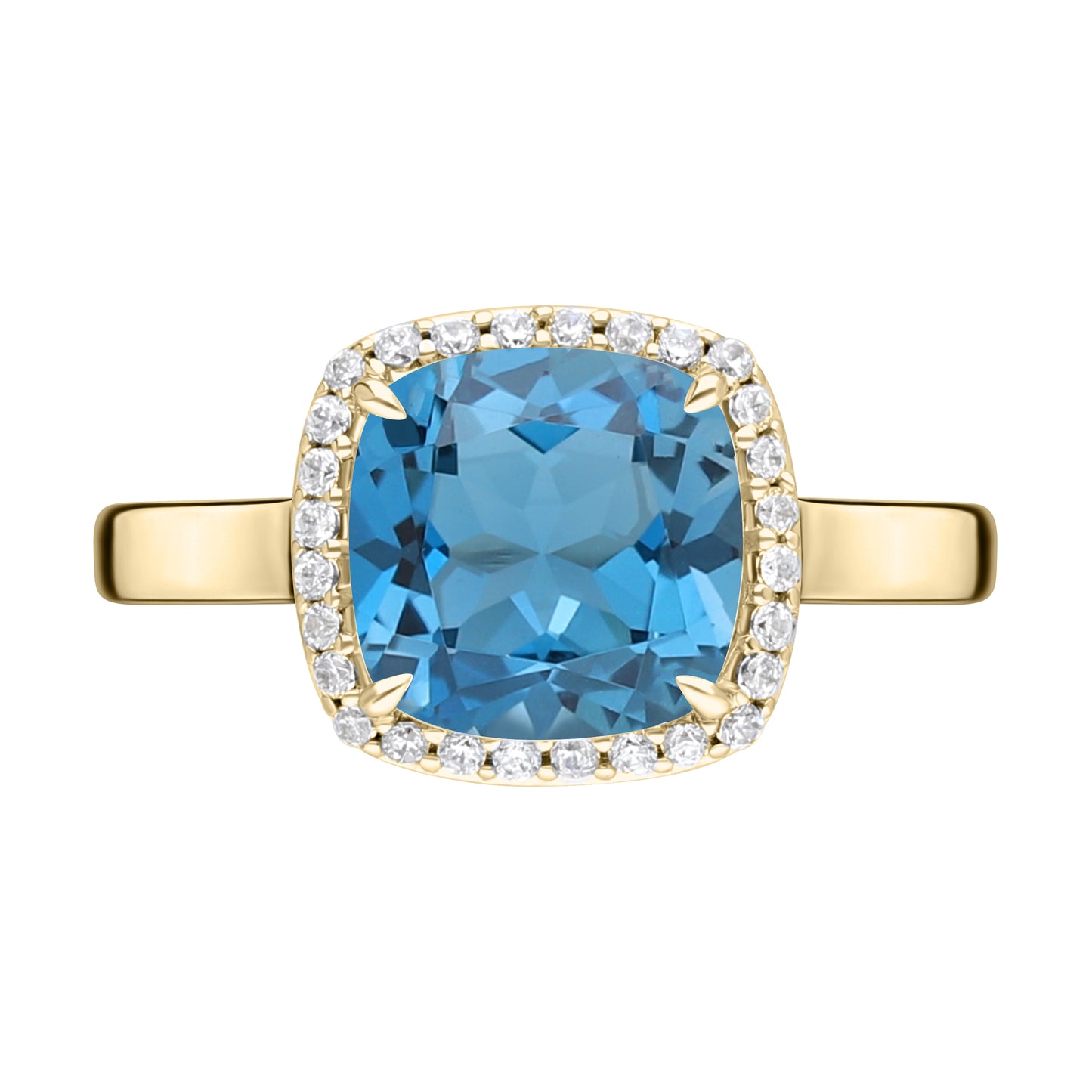Les Intemporelles : Bague Halo Solitaire Taille Coussin & Diamants