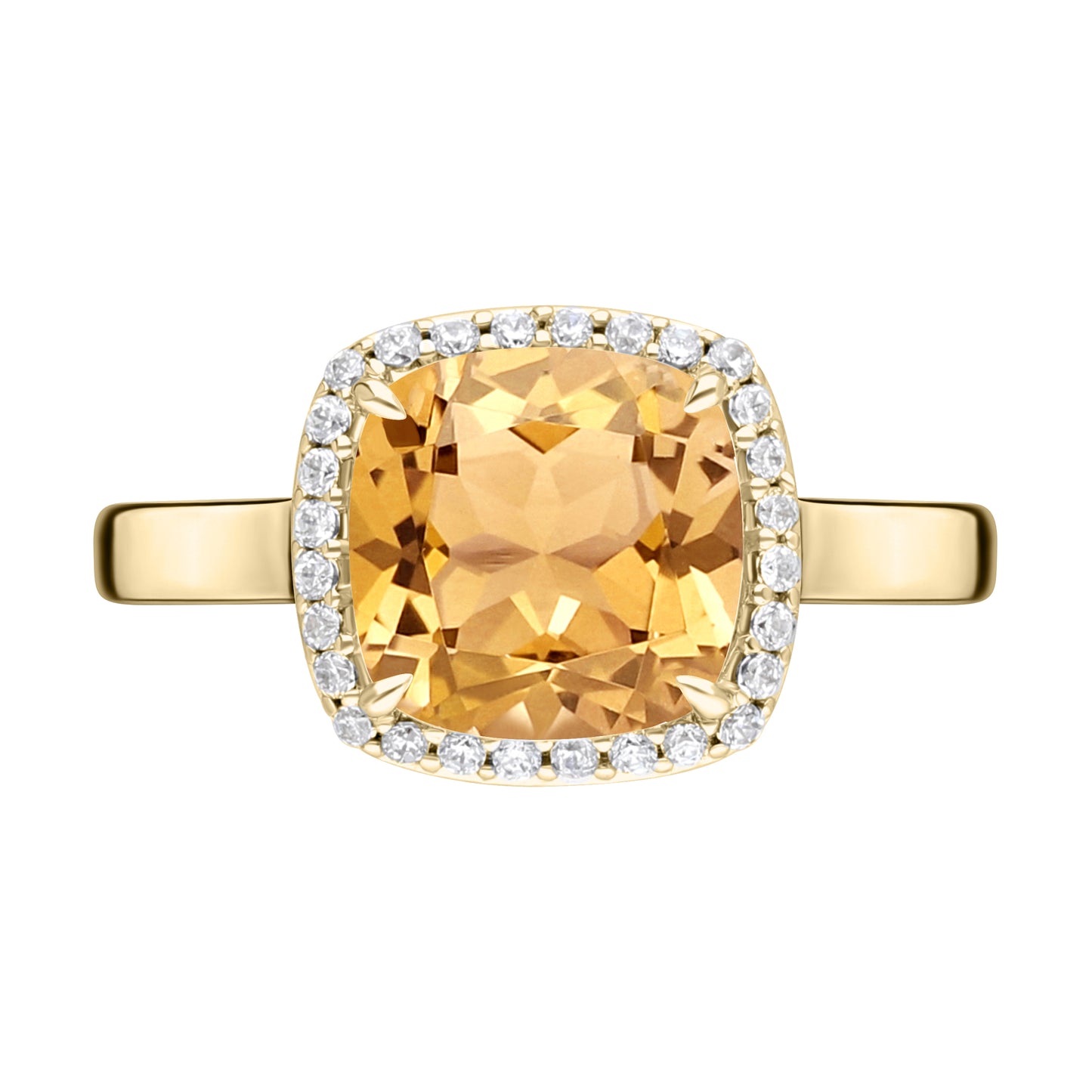 Les Intemporelles : Bague Halo Solitaire Taille Coussin & Diamants