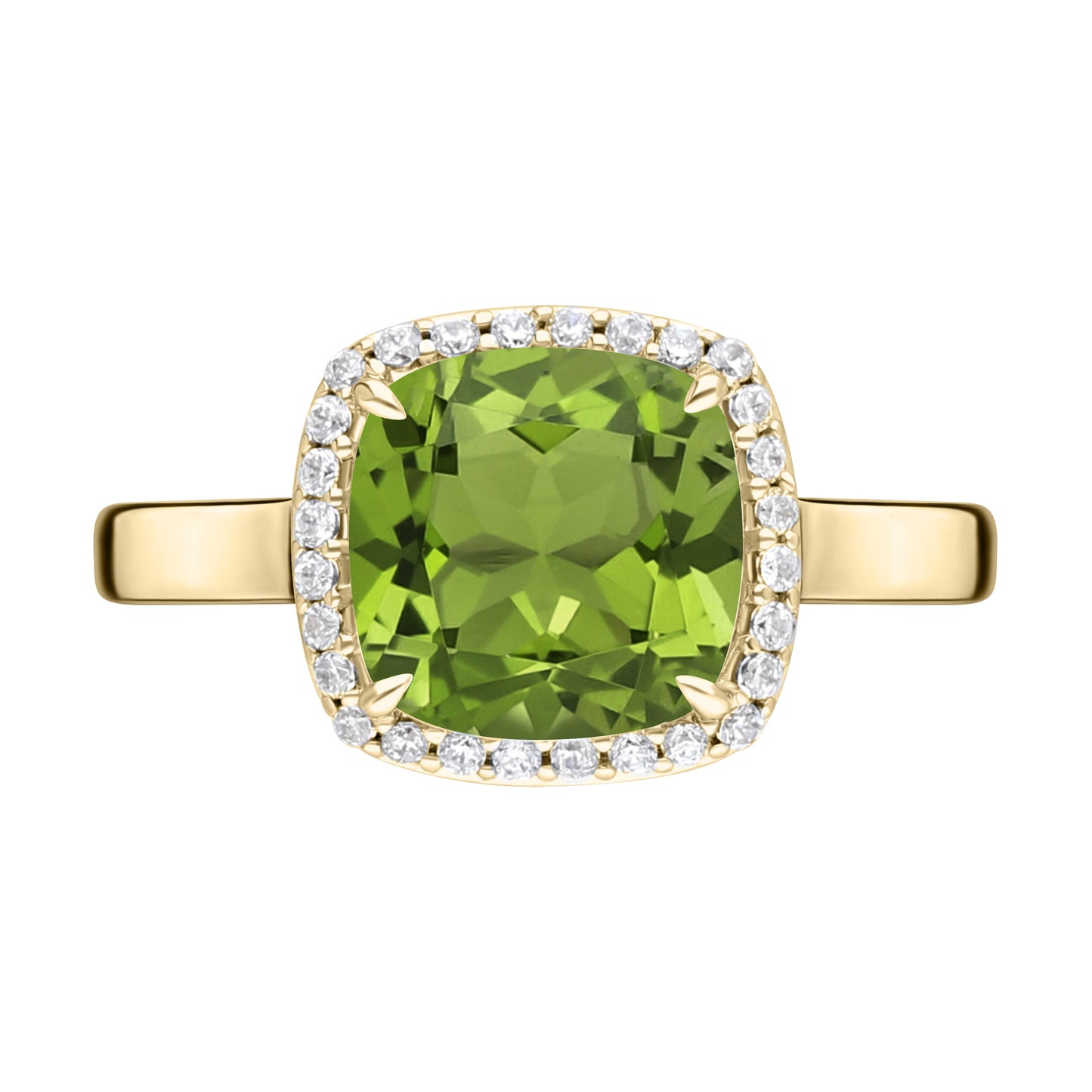 Les Intemporelles : Bague Halo Solitaire Taille Coussin & Diamants