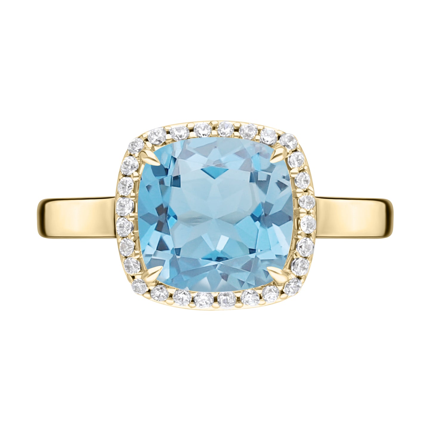 Les Intemporelles : Bague Halo Solitaire Taille Coussin & Diamants
