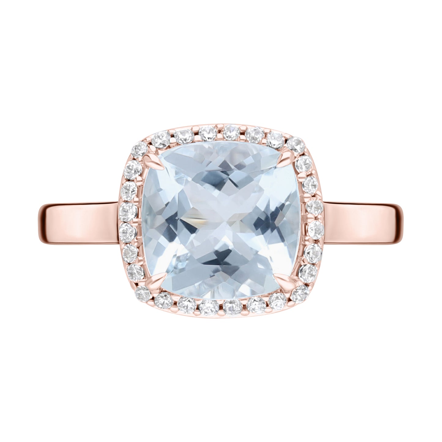 Les Intemporelles : Bague Halo Solitaire Taille Coussin & Diamants