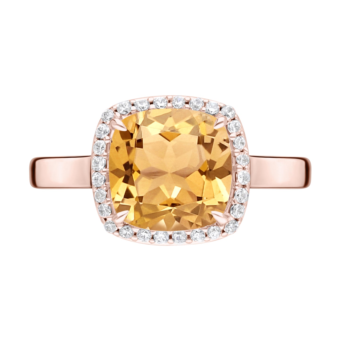 Les Intemporelles : Bague Halo Solitaire Taille Coussin & Diamants