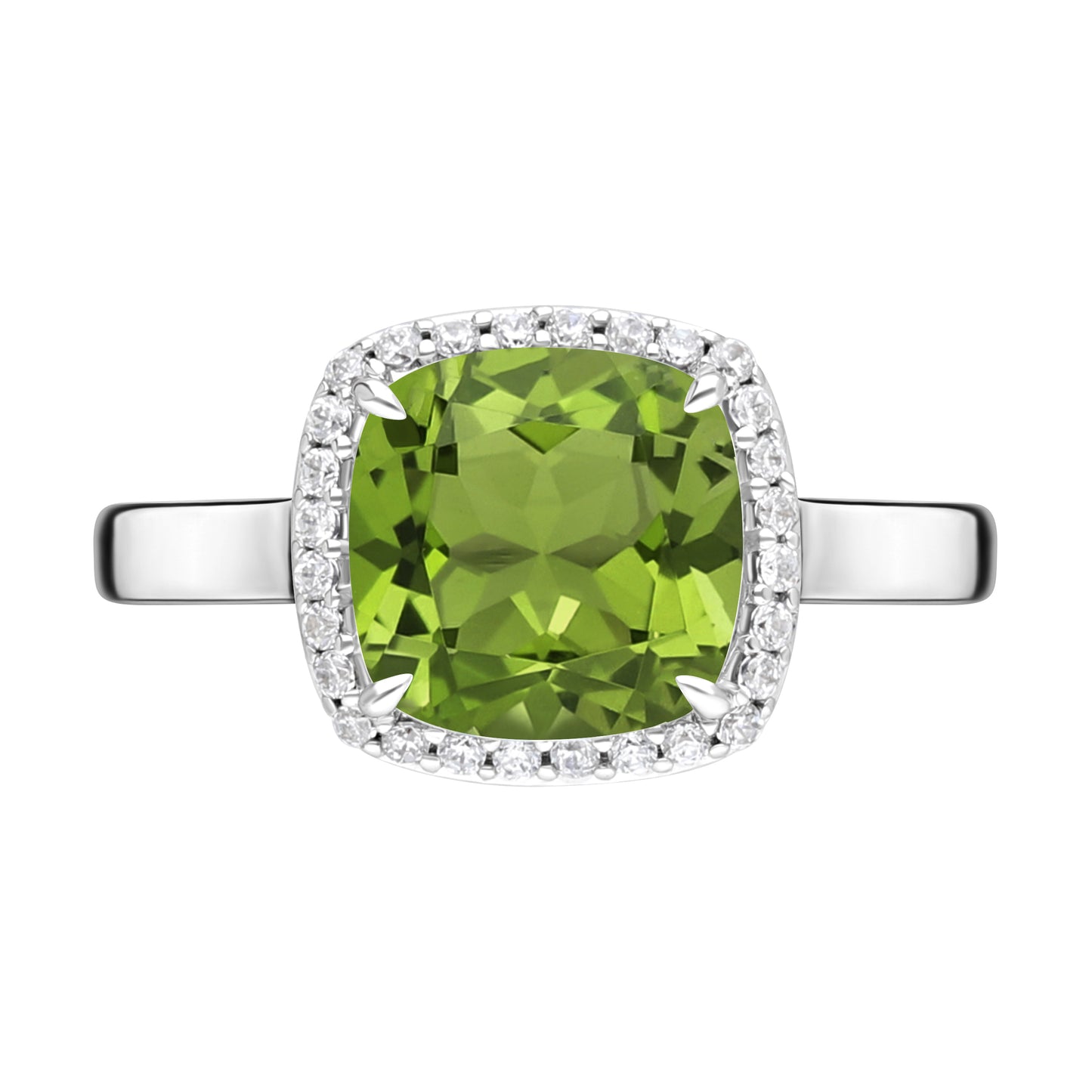 Les Intemporelles : Bague Halo Solitaire Taille Coussin & Diamants
