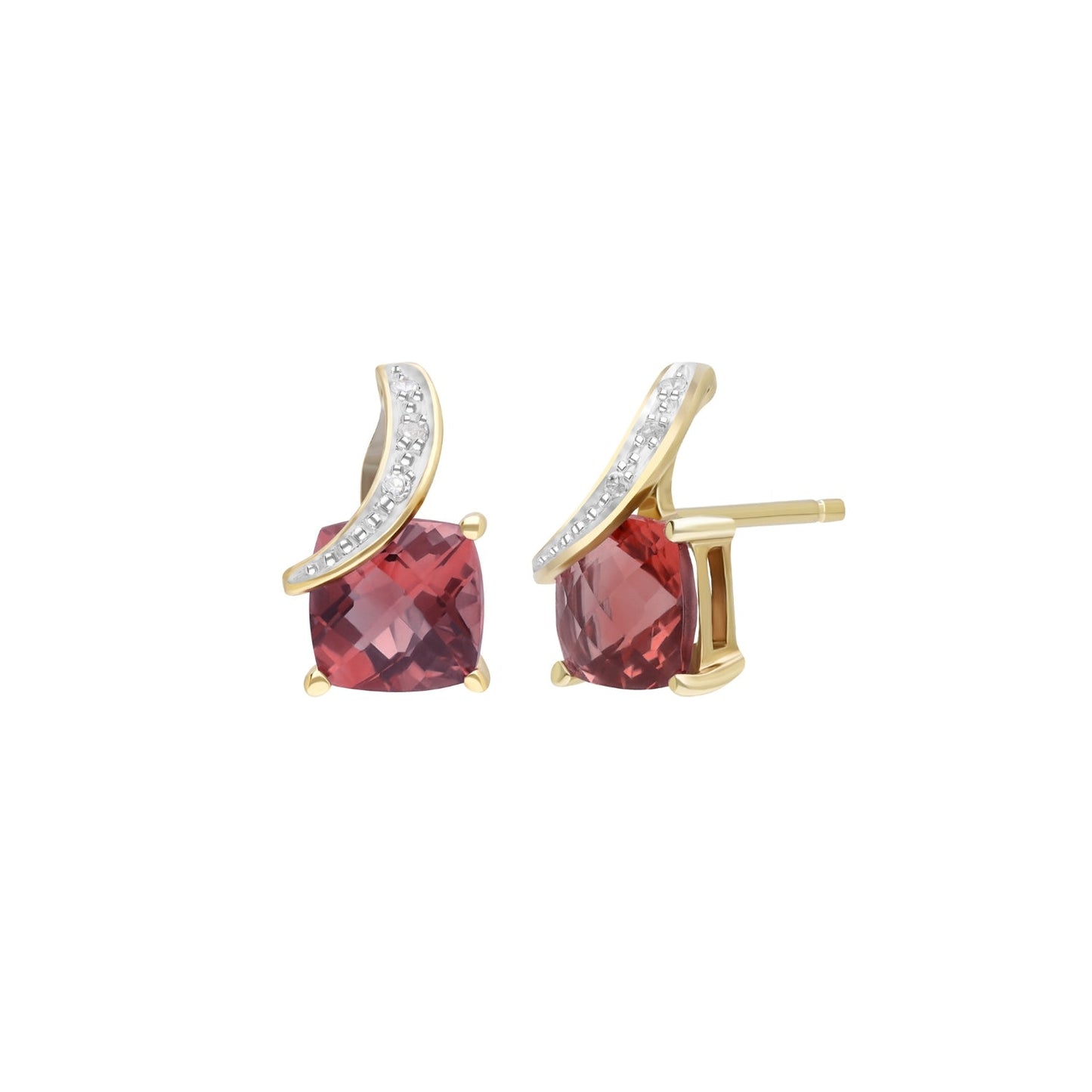 Petite Folie : Citrine & Diamond Earrings in 18K Yellow Gold