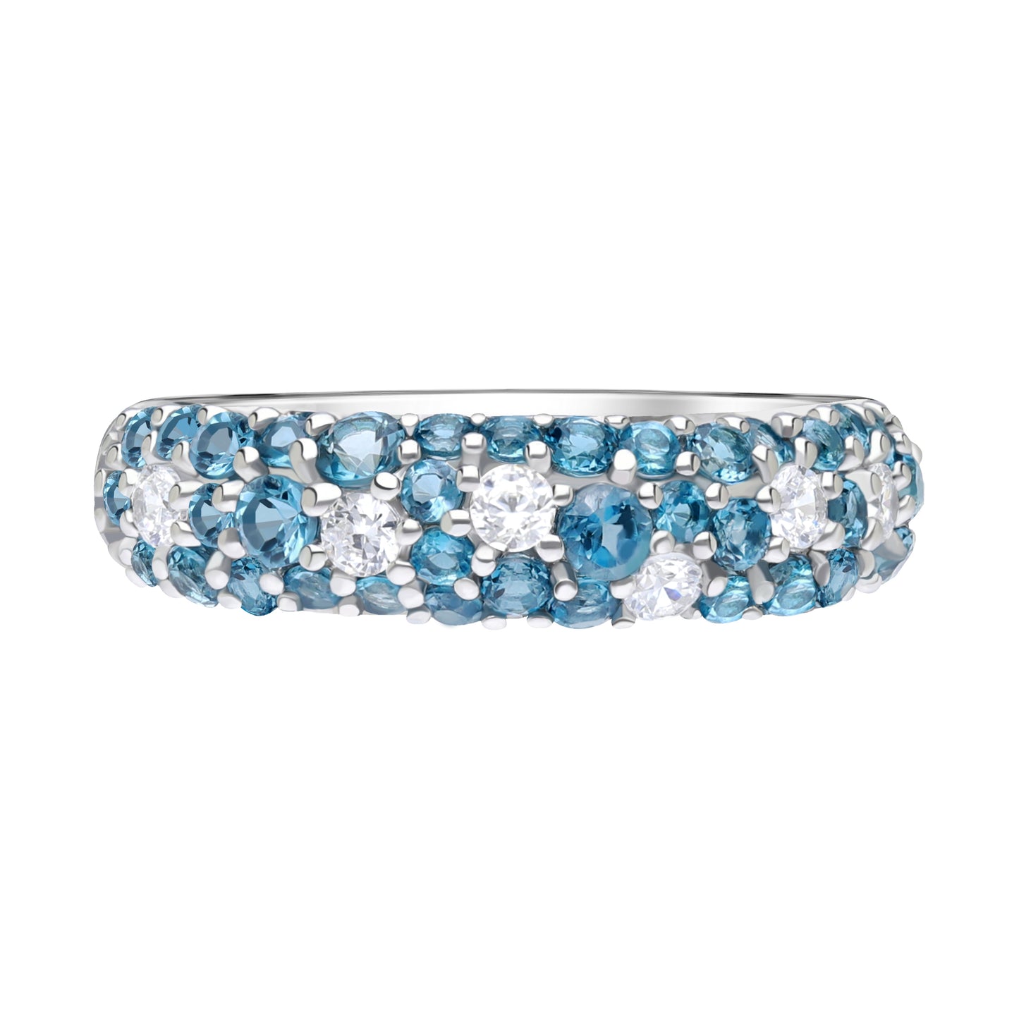 Les Intemporelles : Bague en or 18 carats avec topaze bleue et diamant