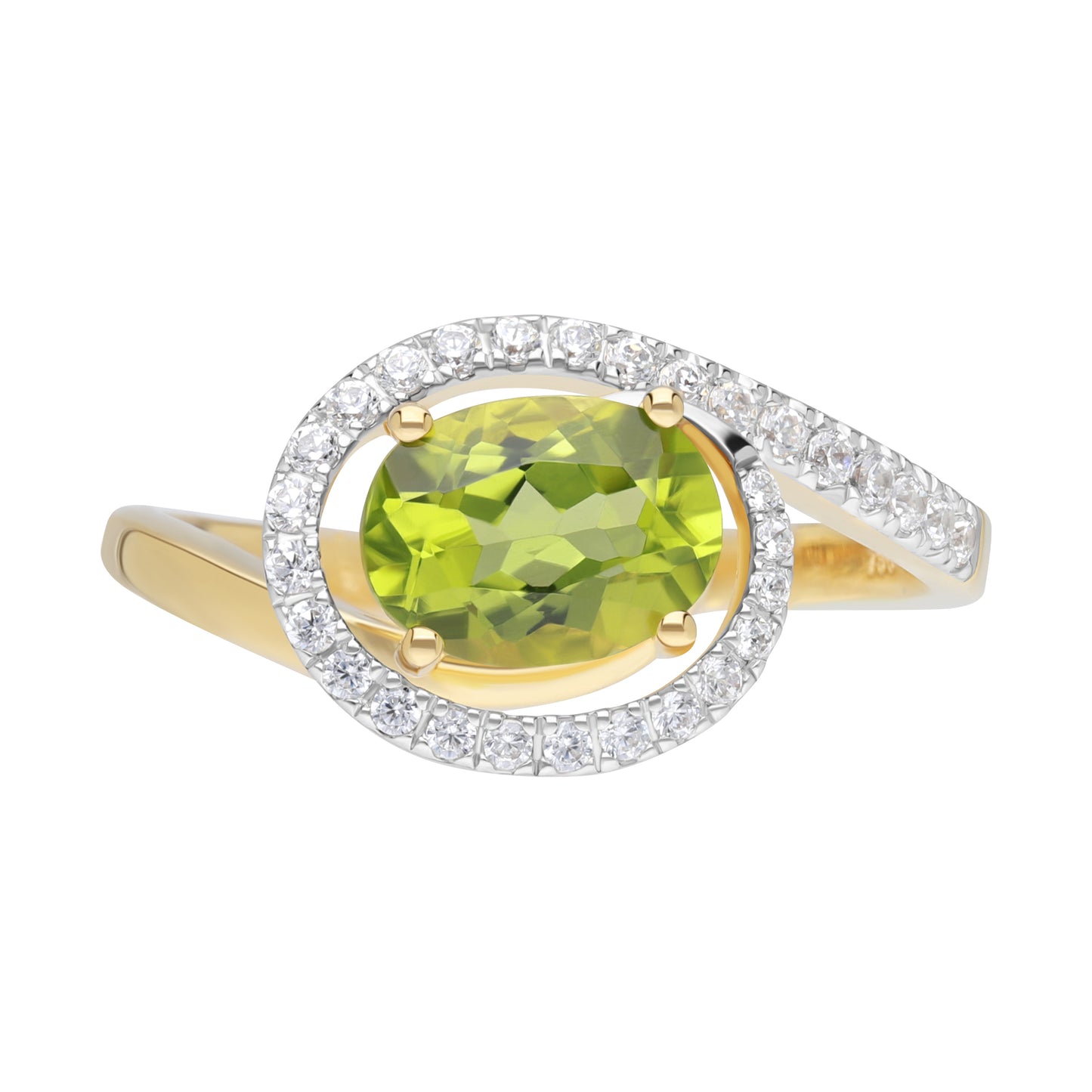 Les Intemporelles : 18K Gold with London Peridot and Dimond Ring