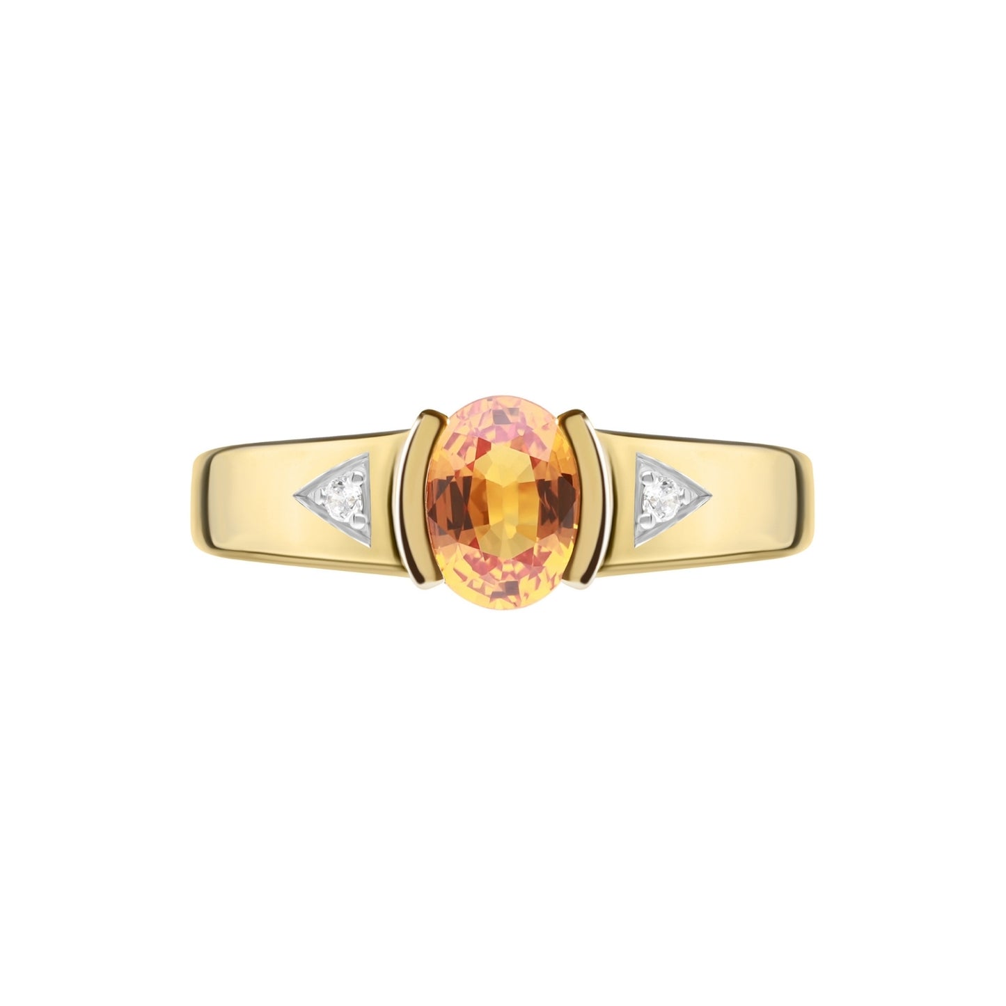 Les Intemporelles : Green Sapphire Oval Shape & Diamond Ring in 18K White Gold
